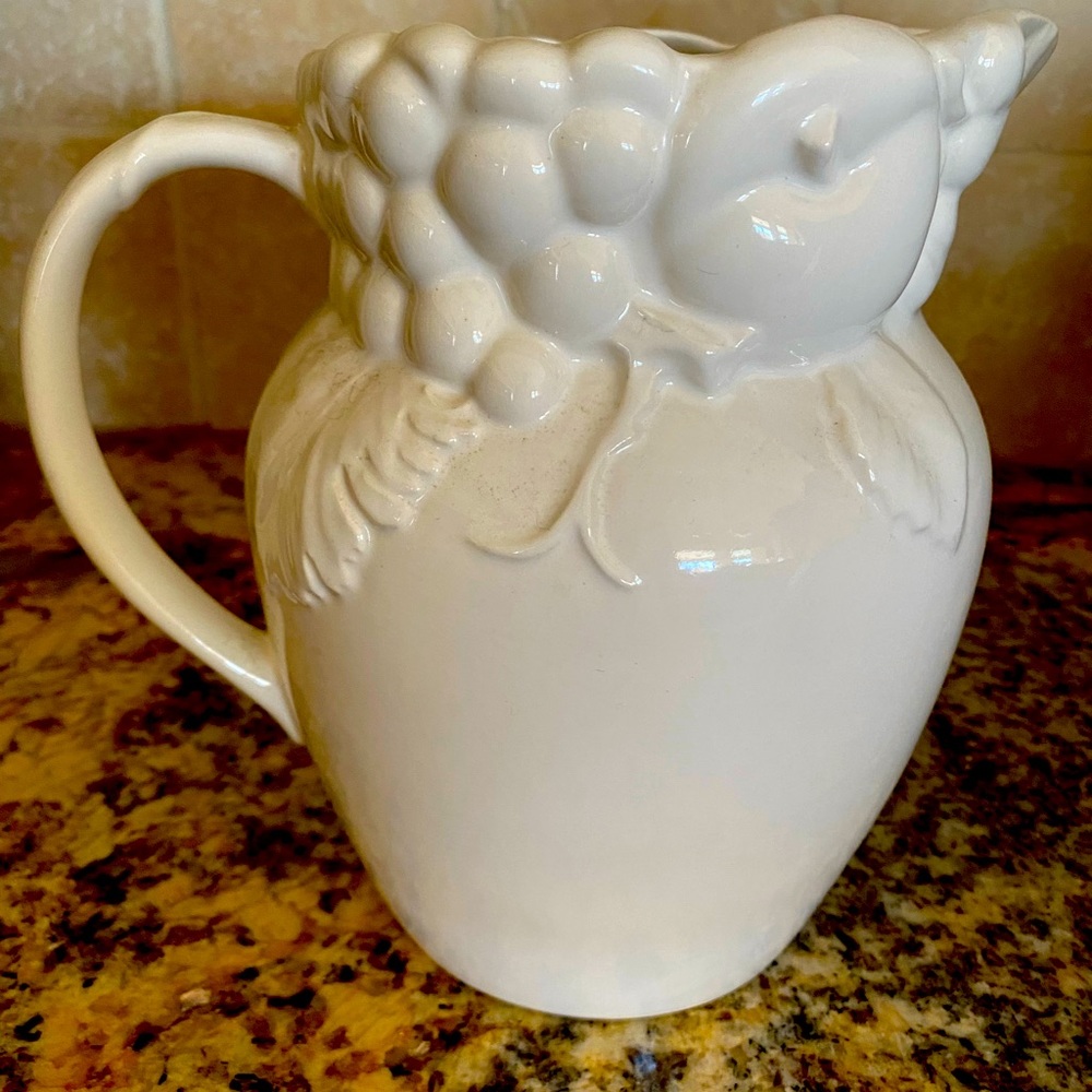 Beautiful white ceramic pitcher